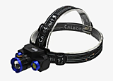 Фонарь налобный "СИБИРСКИЙ СЛЕДОПЫТ-Люкс", 1 LED + 2 COB, zoom, аккум. 220В, USB/120/