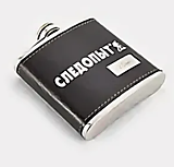 Фляжка «СЛЕДОПЫТ - Browny» в кож. оплете, 240 мл, цв. корич./100/