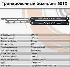 Нож-бабочка SanRenMu 501X-PB тренировочный																				