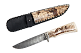 нож Глухарь (дамаск, кам.век, рог лося) худ.рисунок