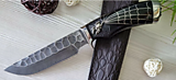 нож Паук (Дамаск,резьба, граб) инкруст.